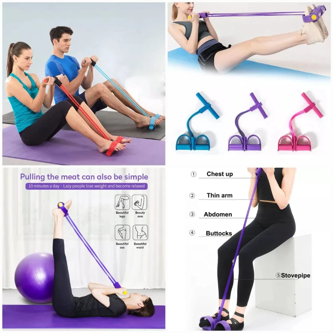 Couple using resistance band